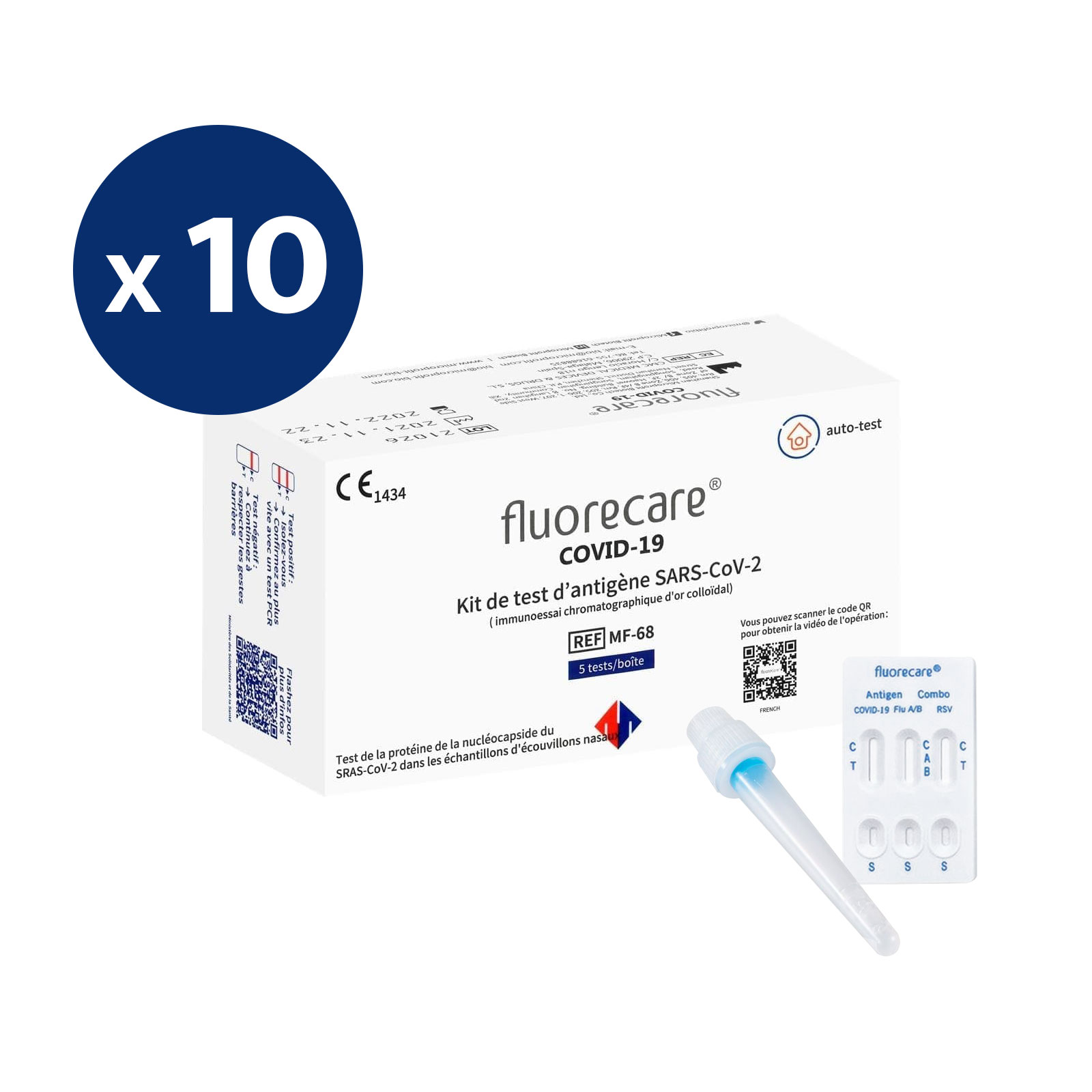 Lot de 10 Autotests antigéniques