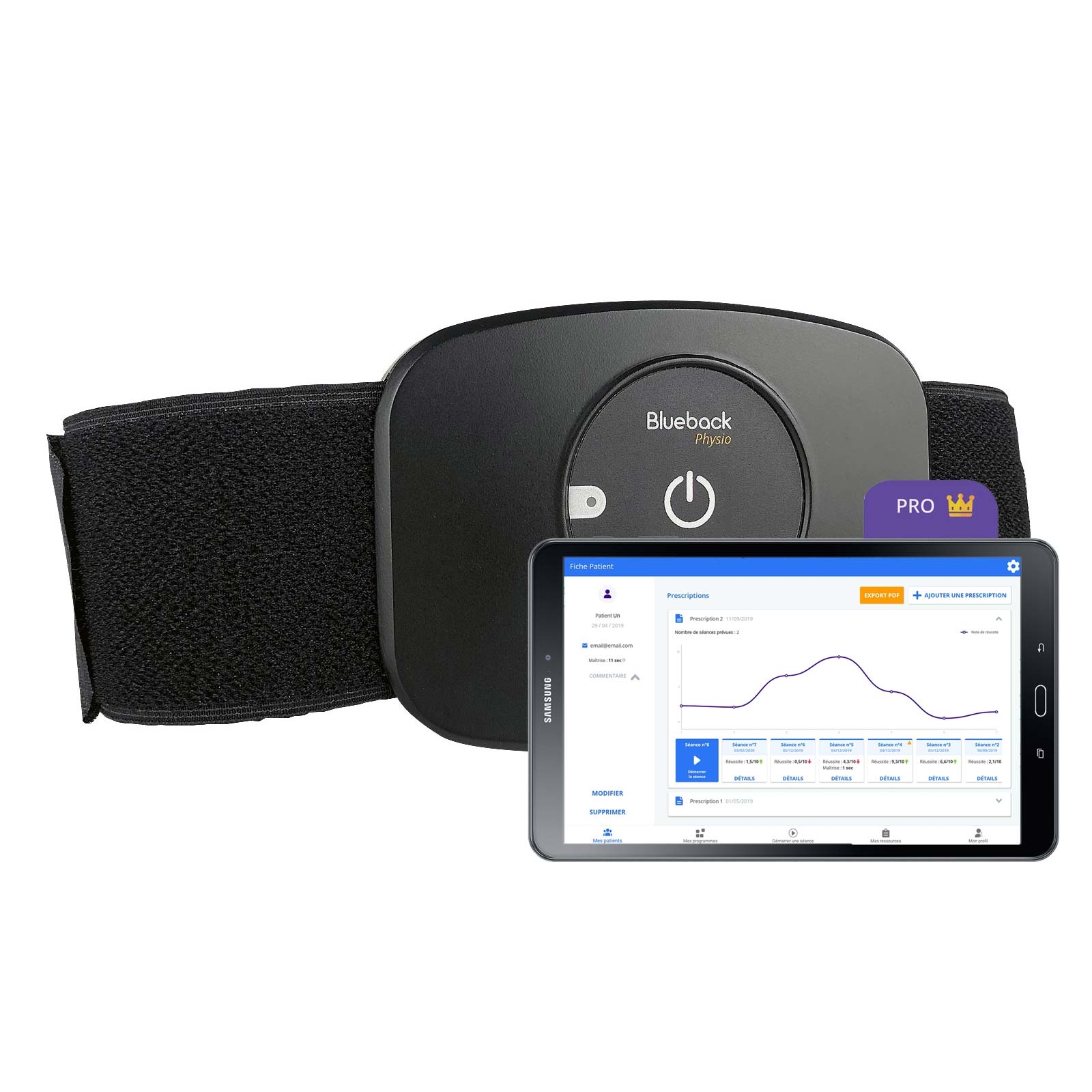 Blueback Physio PRO + Tablette Samsung Galaxy A9+