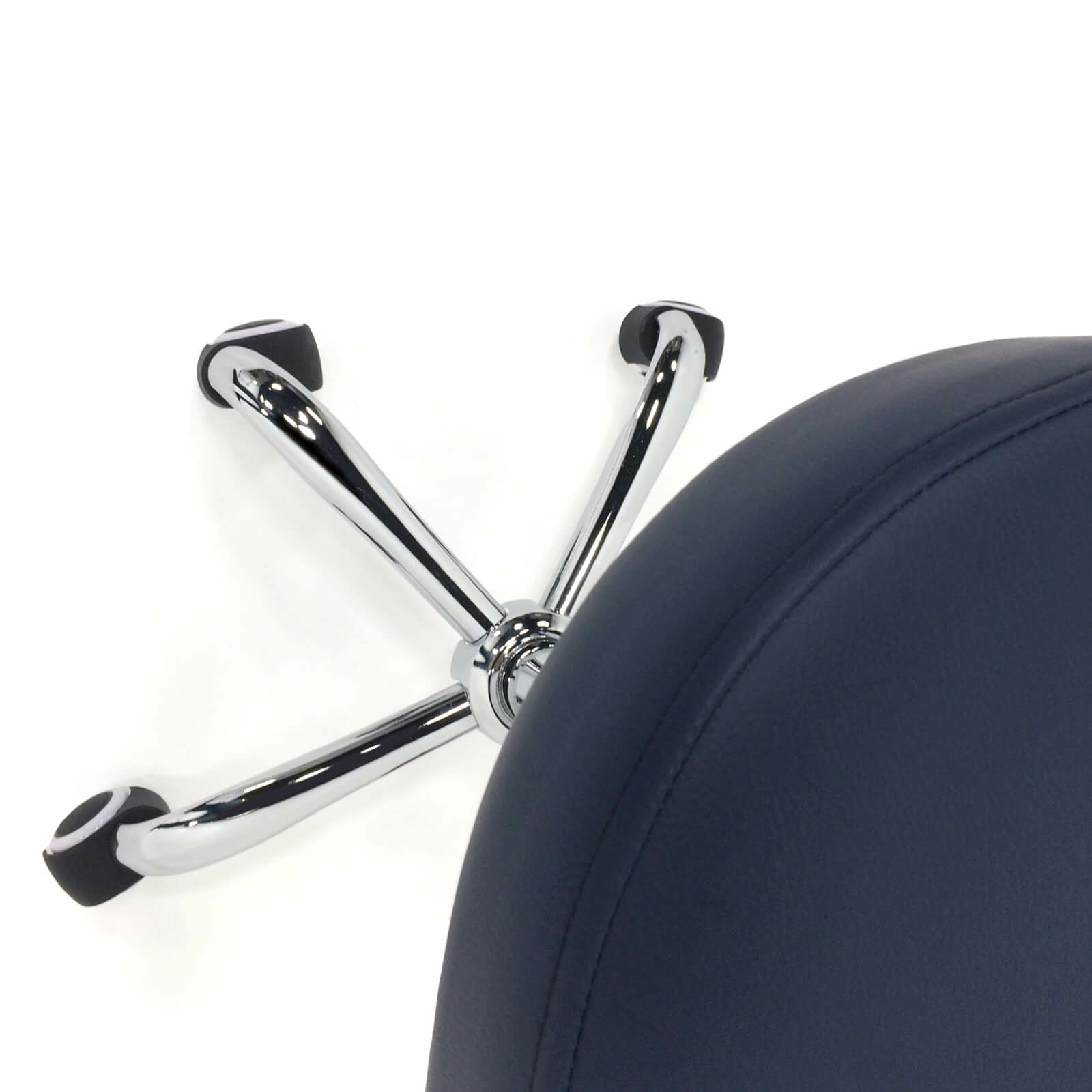 Tabouret base métal assise noire synthétique - matériel coiffure esthétique  kiné