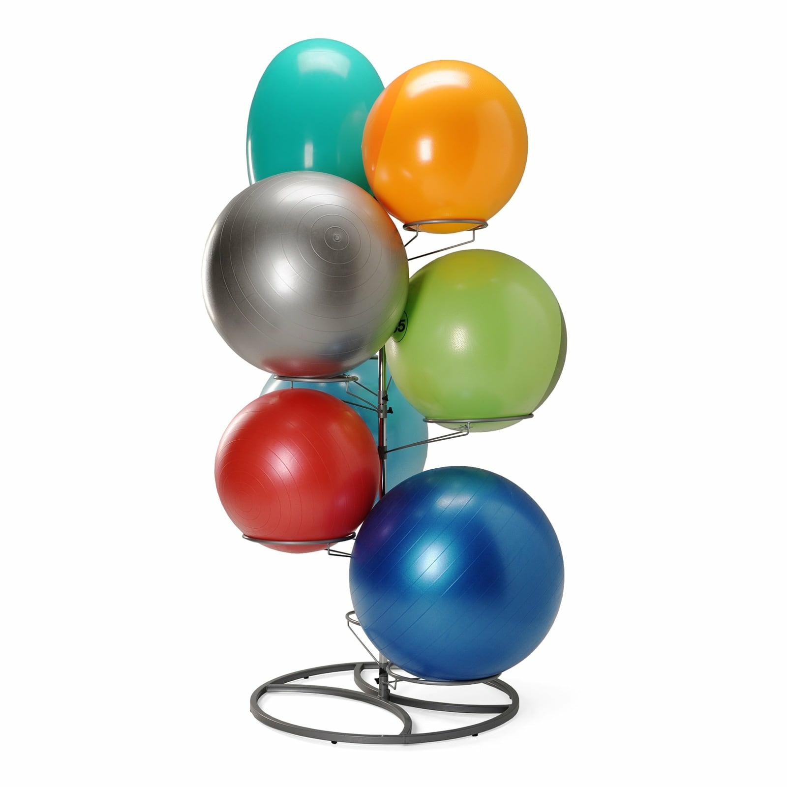 étagère Ballons 5 Niveaux Support Ballon Sport 5 Niveaux XIAQICA | Rangement Basket, Foot, Rugby | Structure Anti-Basculement 114cm Ballon De Volley